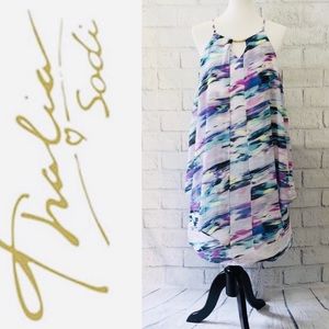 Thalia Sodi Maya Chiffon-Overlay Shift Dress